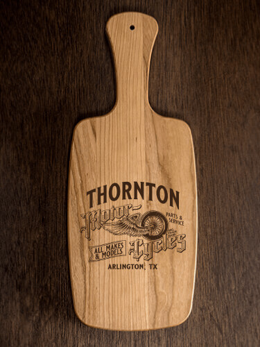 Classic Motorcycles Natural Cherry Cherry Wood Cheese Board - Engraved