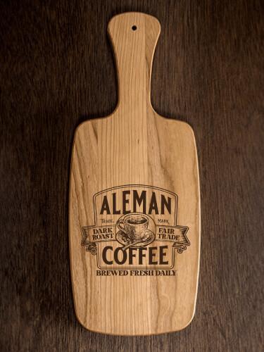 Coffee Natural Cherry Cherry Wood Cheese Board - Engraved