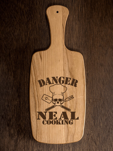 Cooking Danger Natural Cherry Cherry Wood Cheese Board - Engraved