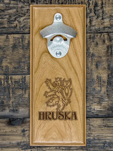 Czech Lion Natural Cherry Cherry Wall Mount Bottle Opener - Engraved