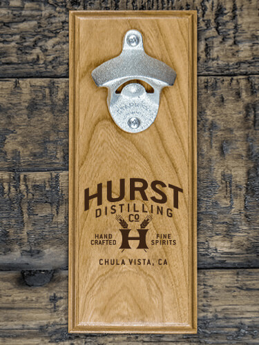 Distilling Company Natural Cherry Cherry Wall Mount Bottle Opener - Engraved