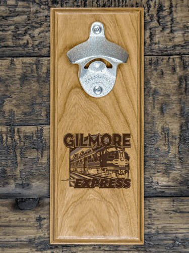 Express Natural Cherry Cherry Wall Mount Bottle Opener - Engraved