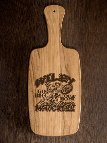 Extreme Motocross Natural Cherry Cherry Wood Cheese Board - Engraved