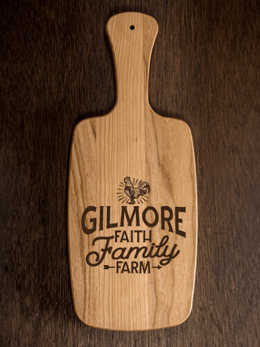 Faith Family Farm Natural Cherry Cherry Wood Cheese Board - Engraved