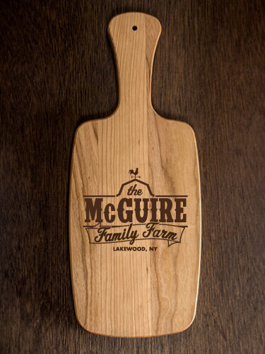 Family Farm Natural Cherry Cherry Wood Cheese Board - Engraved