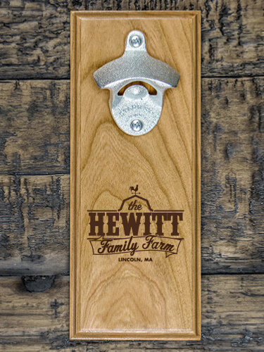 Family Farm Natural Cherry Cherry Wall Mount Bottle Opener - Engraved