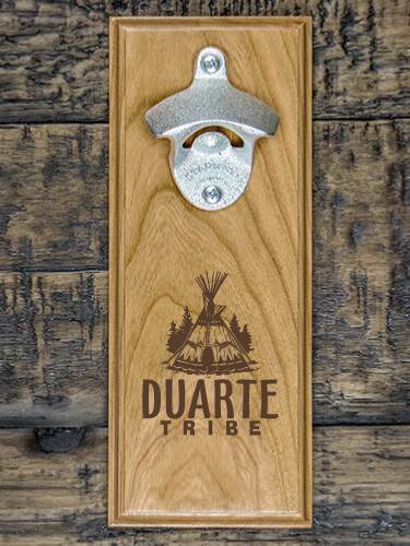 Family Tribe Natural Cherry Cherry Wall Mount Bottle Opener - Engraved