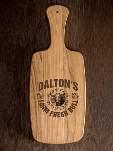 Farm Fresh Bull Natural Cherry Cherry Wood Cheese Board - Engraved