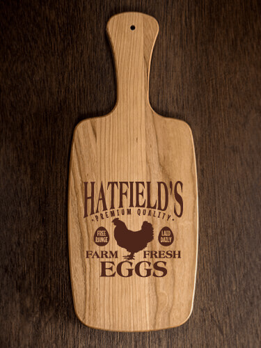 Farm Fresh Eggs Natural Cherry Cherry Wood Cheese Board - Engraved