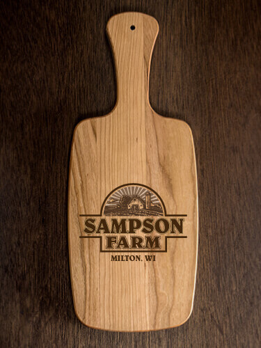 Farm Natural Cherry Cherry Wood Cheese Board - Engraved