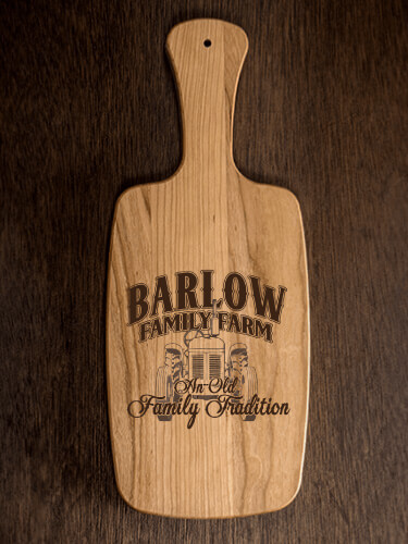 Farming Family Tradition Natural Cherry Cherry Wood Cheese Board - Engraved