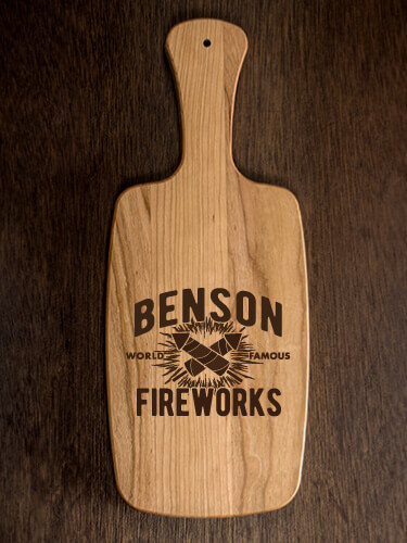 Fireworks Natural Cherry Cherry Wood Cheese Board - Engraved