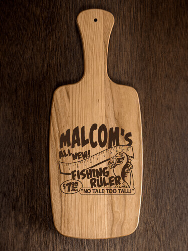 Fishing Ruler Natural Cherry Cherry Wood Cheese Board - Engraved