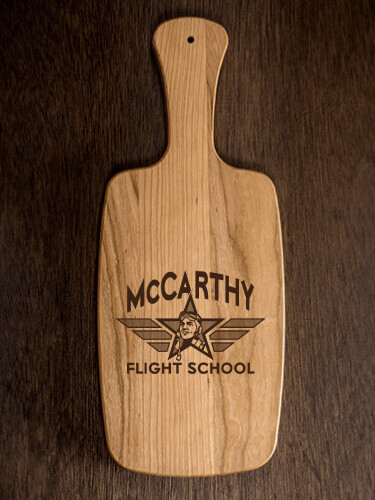 Flight School Natural Cherry Cherry Wood Cheese Board - Engraved
