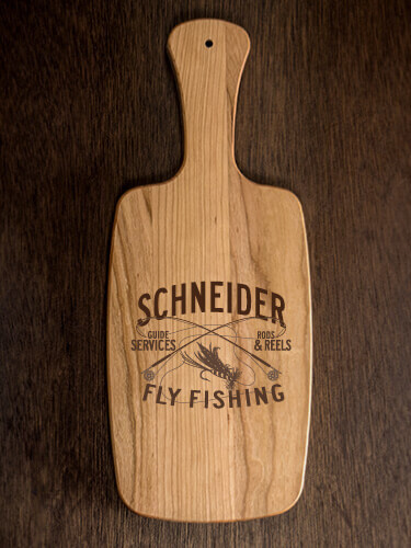 Fly Fishing Guide Natural Cherry Cherry Wood Cheese Board - Engraved