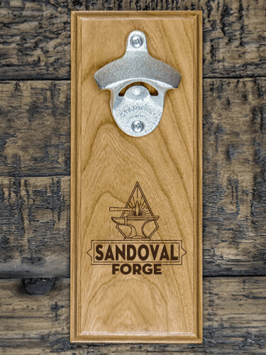 Forge Natural Cherry Cherry Wall Mount Bottle Opener - Engraved