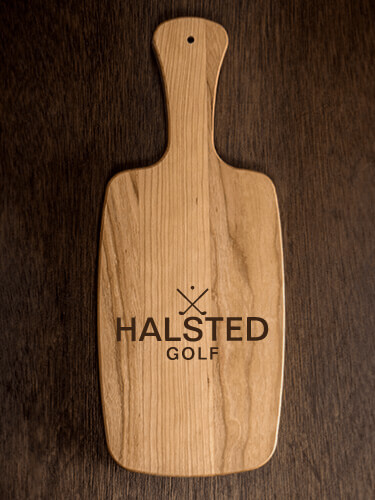Golf Natural Cherry Cherry Wood Cheese Board - Engraved