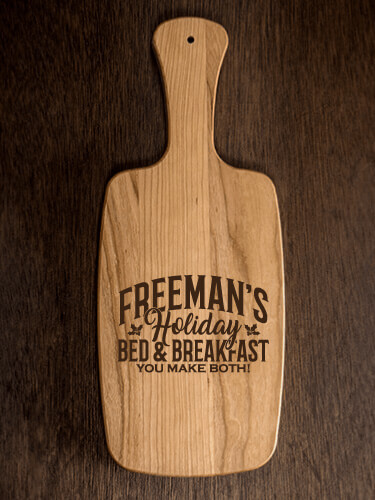 Holiday Bed And Breakfast Natural Cherry Cherry Wood Cheese Board - Engraved
