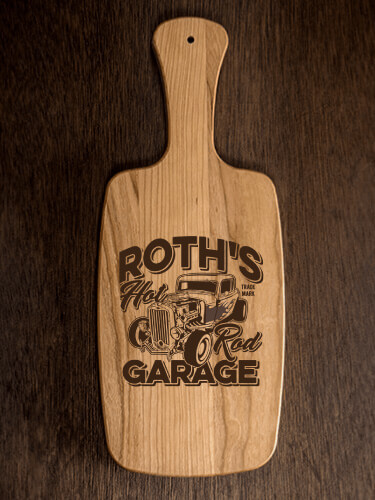 Hot Rod Garage BP Natural Cherry Cherry Wood Cheese Board - Engraved