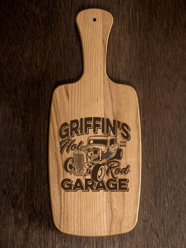 Hot Rod Garage Natural Cherry Cherry Wood Cheese Board - Engraved