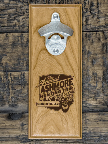Hunting Trip Natural Cherry Cherry Wall Mount Bottle Opener - Engraved