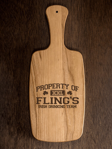 Irish Drinking Team Natural Cherry Cherry Wood Cheese Board - Engraved