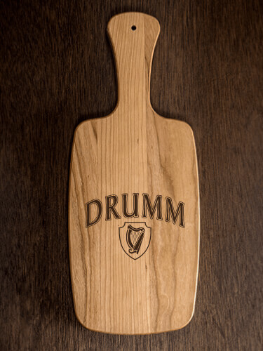 Irish Harp Natural Cherry Cherry Wood Cheese Board - Engraved