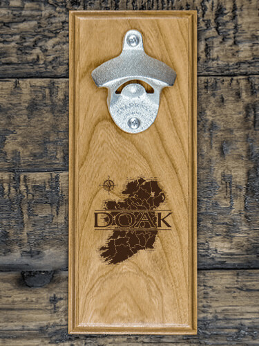 Irish Heritage Natural Cherry Cherry Wall Mount Bottle Opener - Engraved