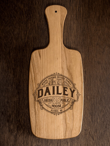 Irish Public House Natural Cherry Cherry Wood Cheese Board - Engraved