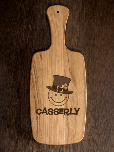 Irish Smiley Natural Cherry Cherry Wood Cheese Board - Engraved