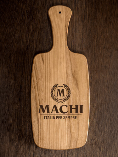 Italian Monogram Natural Cherry Cherry Wood Cheese Board - Engraved