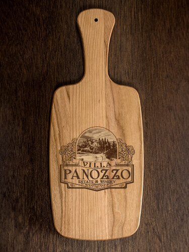 Italian Villa Natural Cherry Cherry Wood Cheese Board - Engraved