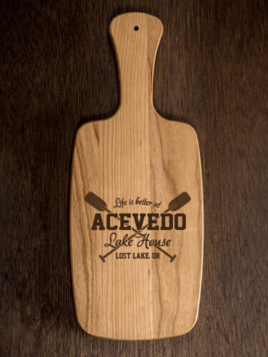 Lake House Natural Cherry Cherry Wood Cheese Board - Engraved