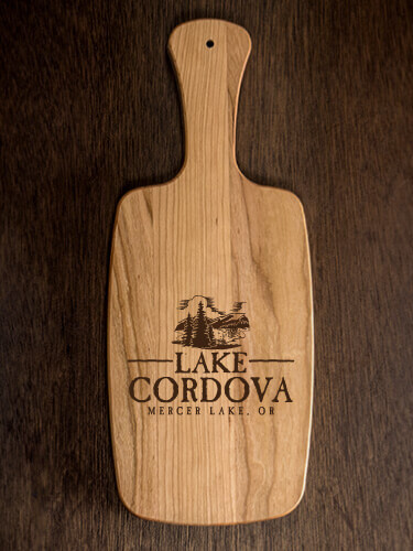Lake Natural Cherry Cherry Wood Cheese Board - Engraved