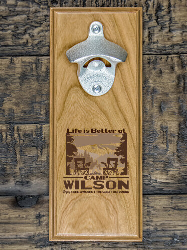 Life Is Better Natural Cherry Cherry Wall Mount Bottle Opener - Engraved