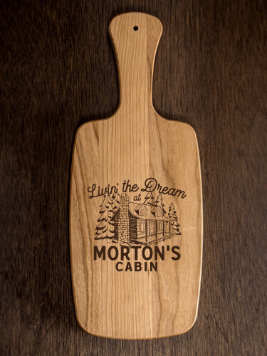 Livin' The Dream Cabin Natural Cherry Cherry Wood Cheese Board - Engraved