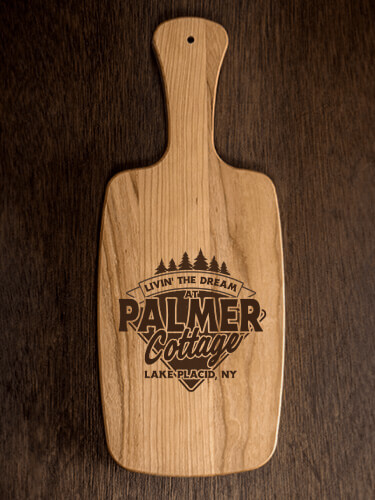 Livin' The Dream Cottage Natural Cherry Cherry Wood Cheese Board - Engraved