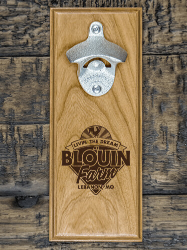 Livin' The Dream Farm Natural Cherry Cherry Wall Mount Bottle Opener - Engraved