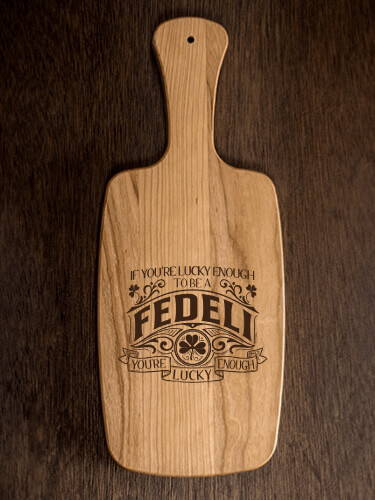 Lucky Enough Natural Cherry Cherry Wood Cheese Board - Engraved