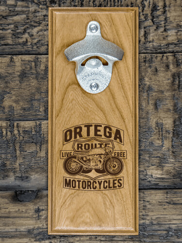 Motorcycles Natural Cherry Cherry Wall Mount Bottle Opener - Engraved