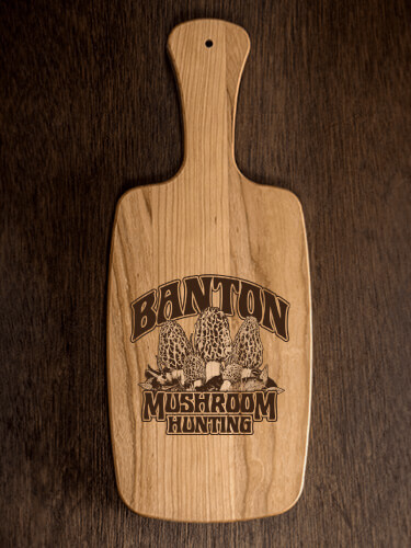 Mushroom Hunting Natural Cherry Cherry Wood Cheese Board - Engraved