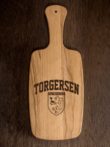 Norwegian Shield Natural Cherry Cherry Wood Cheese Board - Engraved