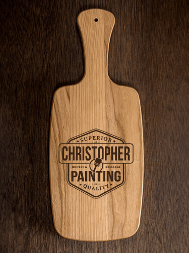 Painting Natural Cherry Cherry Wood Cheese Board - Engraved