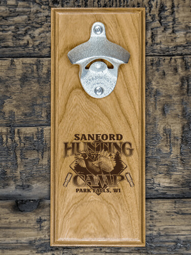 Pheasant Hunting Camp Natural Cherry Cherry Wall Mount Bottle Opener - Engraved