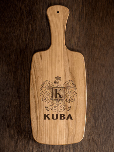 Polish Monogram Natural Cherry Cherry Wood Cheese Board - Engraved