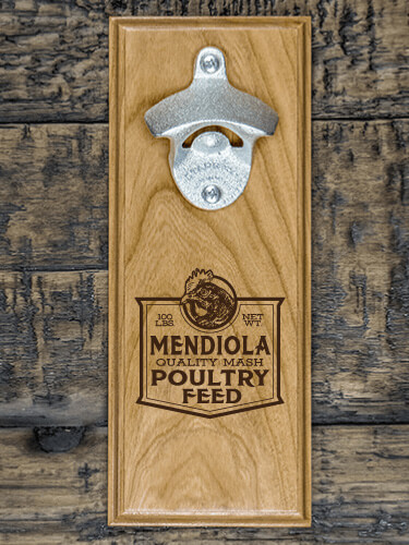Poultry Feed Natural Cherry Cherry Wall Mount Bottle Opener - Engraved