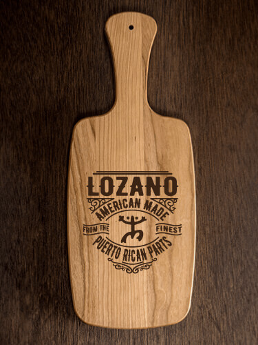 Puerto Rican Parts Natural Cherry Cherry Wood Cheese Board - Engraved