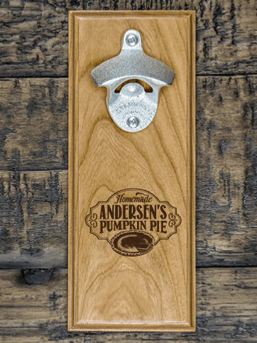 Pumpkin Pie Natural Cherry Cherry Wall Mount Bottle Opener - Engraved