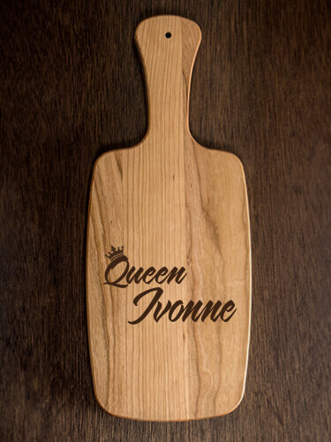 Queen Natural Cherry Cherry Wood Cheese Board - Engraved