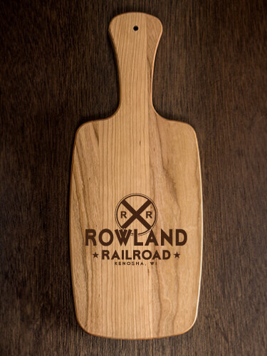 Railroad Natural Cherry Cherry Wood Cheese Board - Engraved